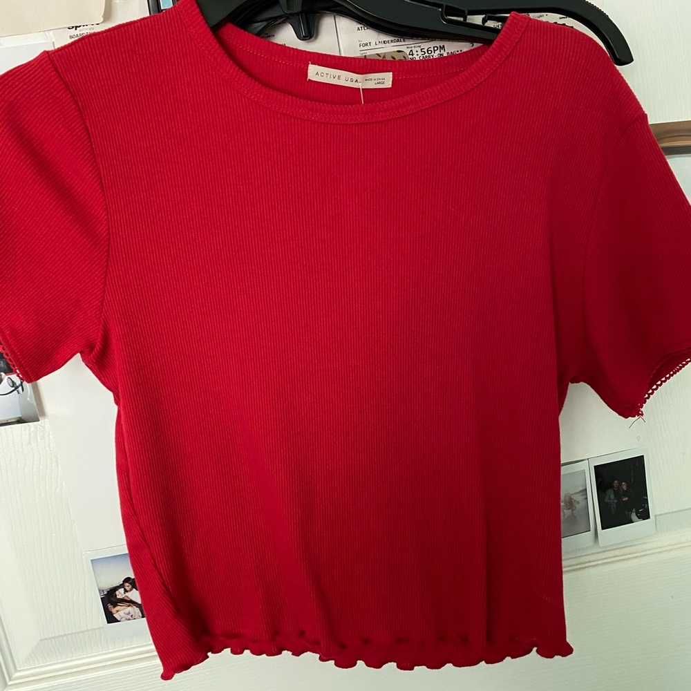 Red crop top